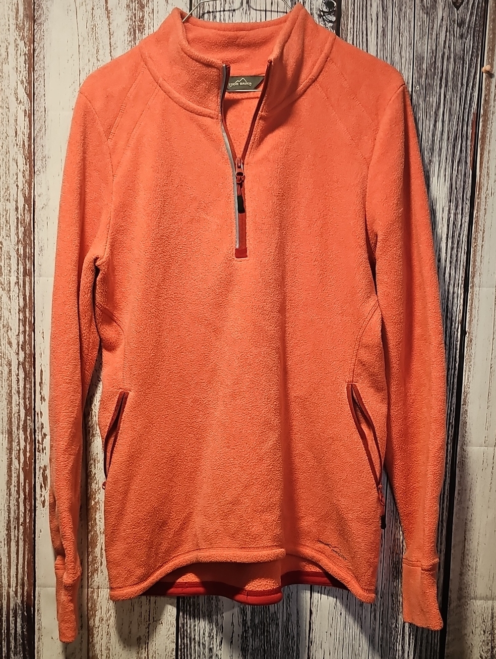 Eddie Bauer Coral Zip-Up Fleece Pullover